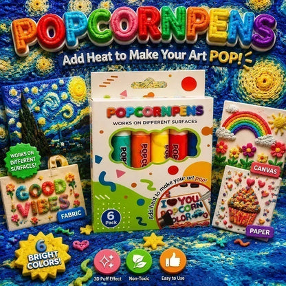 📢📢Buy 1 Get 1 Free !! ⏰Heat & Puff Up! Create 3D Art Easily🫧✏️ DIY Bubble Popcorn Drawing Pens🎨
