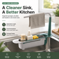 2-in-1 Sink Organizer Rack – Expandable Sponge Holder & Kitchen Towel Drying Bar
