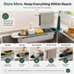 2-in-1 Sink Organizer Rack – Expandable Sponge Holder & Kitchen Towel Drying Bar