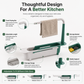 2-in-1 Sink Organizer Rack – Expandable Sponge Holder & Kitchen Towel Drying Bar