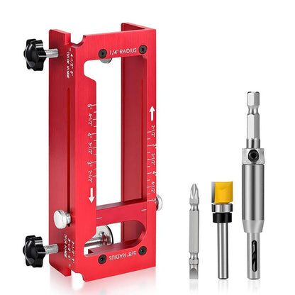 Door Hinge Mortise Jig Kit – 6061 Aluminum, Adjustable 2.5"–5" – Secure Clamping, Precision Routing – For Carpenters & DIY! 🔧✨