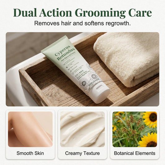 🌿✨ Gentle Cyperus Hair Removal Cream – Razor-Free Body Grooming for Smooth-Feeling Legs, Arms & Underarms 🧴💧