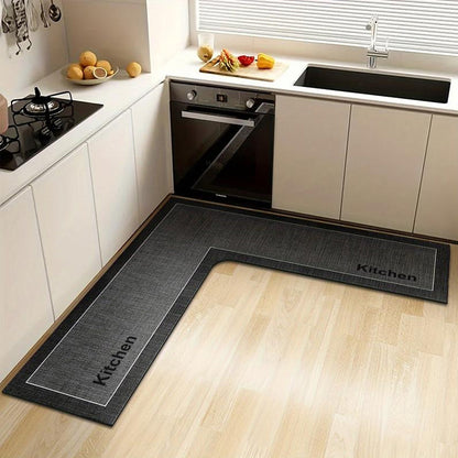 📢📢50% OFF !! ⏰Quick-Dry Kitchen Mat – L-shape diatomite, absorbs water & oil, non-slip. Keeps kitchen dry & safe! 🛡️✅