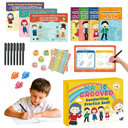 📢📢50% OFF !! ⏰Magic Grooved Handwriting Practice Book Set