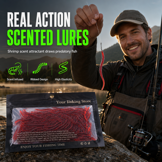 💥1+1 Free🥳💞50K+ SOLD🎣🪱Simulation Earthworm Soft Fishing Lures – Scented, Lifelike, Durable👍