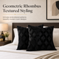 📢📢50% OFF !! ⏰Soft Plush Cushion Cover with Embroidered Geometric Diamond Pattern Minimalist Solid Color Throw Pillow Case for Sofa