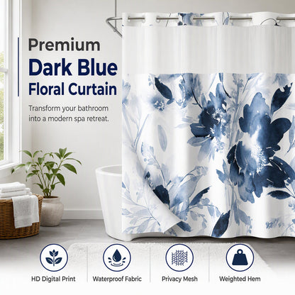 📢📢 50% OFF🌸Waterproof Floral Shower Curtain
