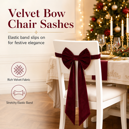 Large Velvet Christmas Bow Ornament for Holiday Tree and Home Decoration