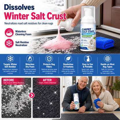 Winter Snow Melting Salt Stain Remover Carpet Foam Cleaner 60ml Set with Cleaning Towel