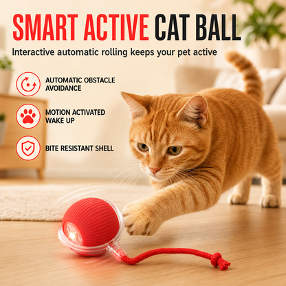 ⏳Time-Limited Special ⏰Smart Automatic Rolling Cat Toy Ball with Rope
